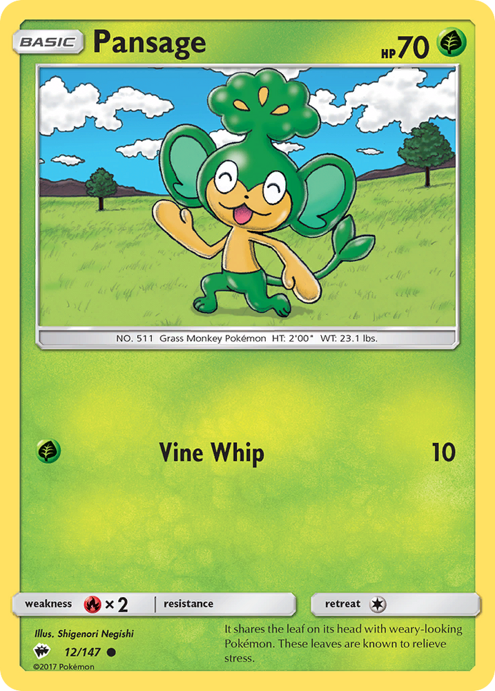 Pansage (12/147) [Sun & Moon: Burning Shadows] Pokémon
