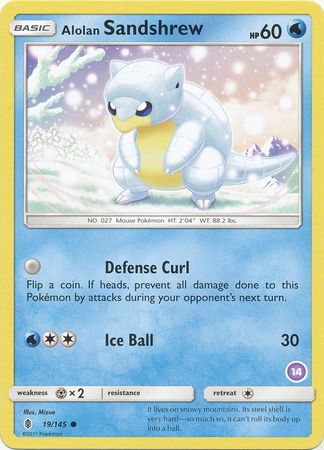 Alolan Sandshrew (19/145) (Deck Exclusive #14) [Sun & Moon: Trainer Kit - Alolan Sandslash] Pokémon