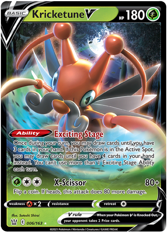 Kricketune V (006/163) [Sword & Shield: Battle Styles] Pokémon