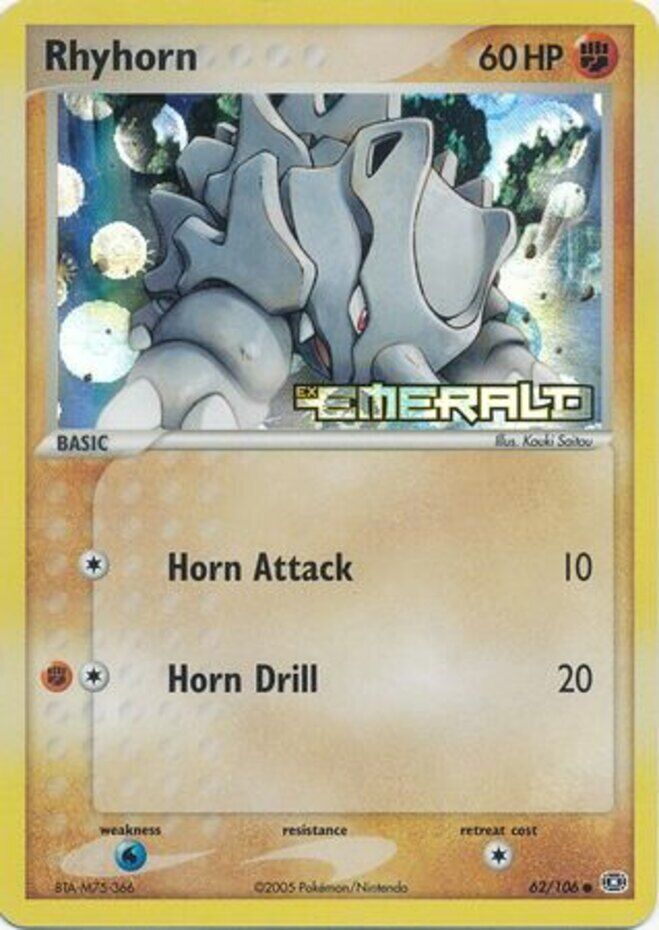 Rhyhorn (62/106) (Stamped) [EX: Emerald] Pokémon