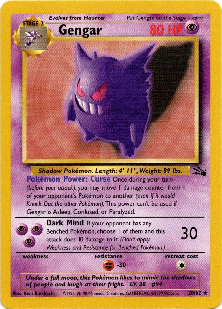 Gengar (20/62) [Fossil Unlimited] Pokémon