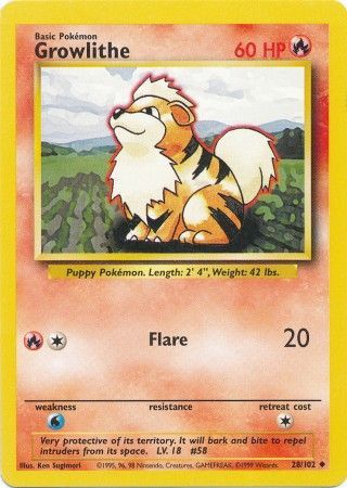 Growlithe (28/102) [Base Set Unlimited] Pokémon