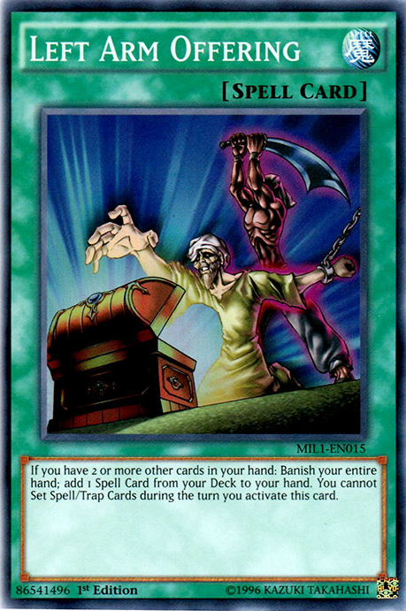 Left Arm Offering [MIL1-EN015] Super Rare Yu-Gi-Oh!
