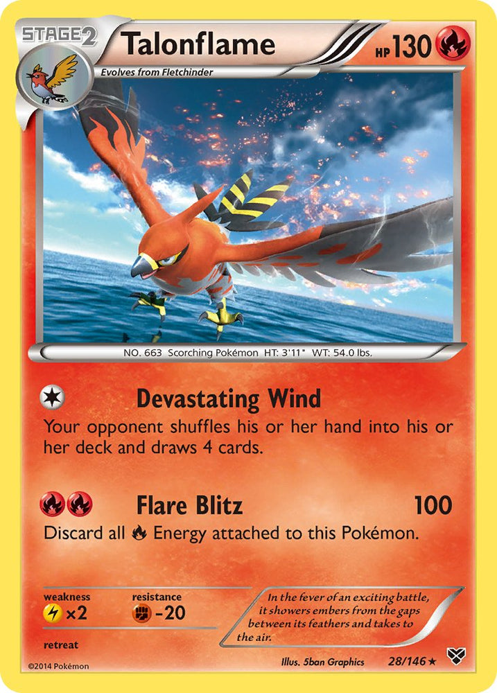 Talonflame (28/146) (Cosmos Holo) (Blister Exclusive) [XY: Base Set] Pokémon