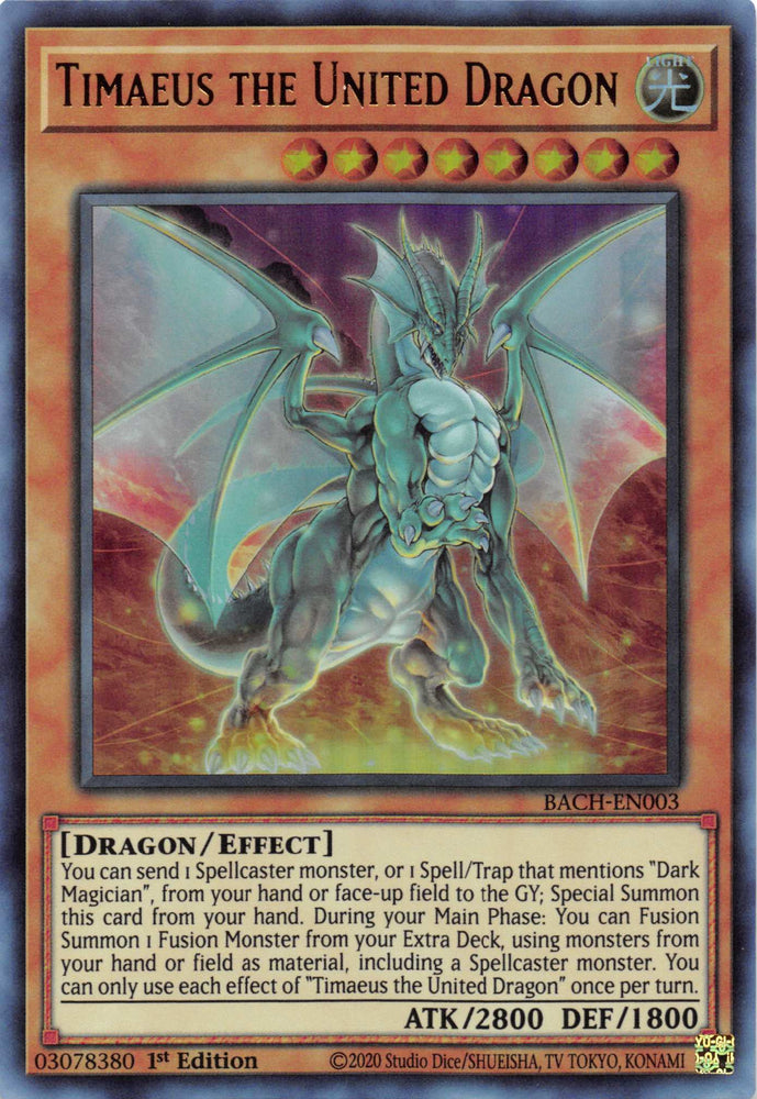 Timaeus the United Dragon [BACH-EN003] Ultra Rare Yu-Gi-Oh!