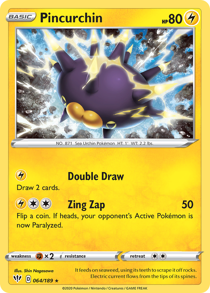 Pincurchin (064/189) [Sword & Shield: Darkness Ablaze] Pokémon