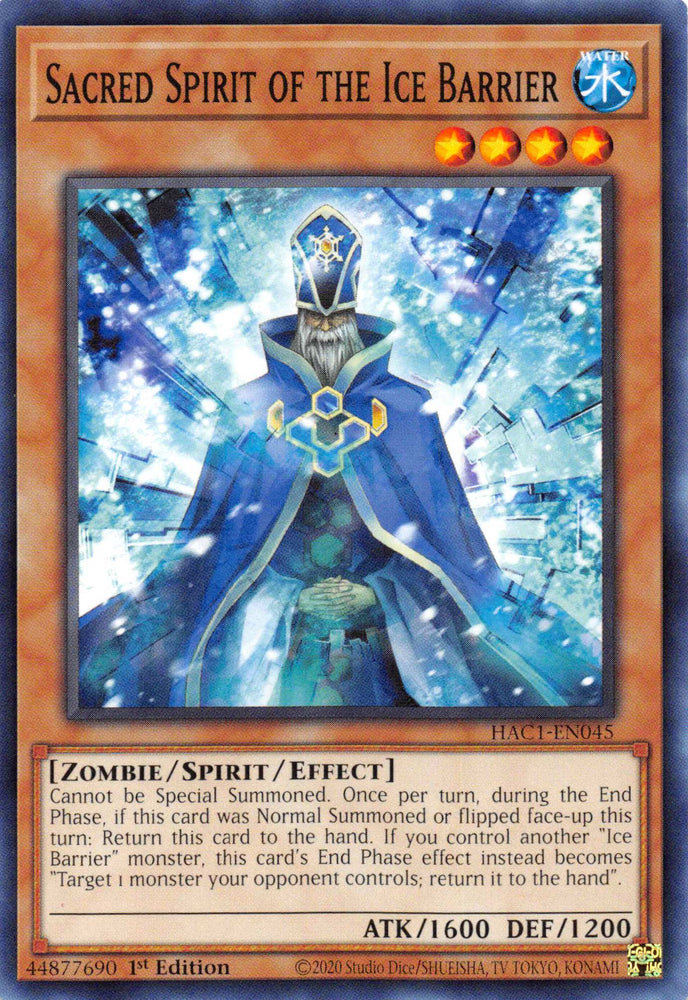 Sacred Spirit of the Ice Barrier [HAC1-EN045] Common Yu-Gi-Oh!
