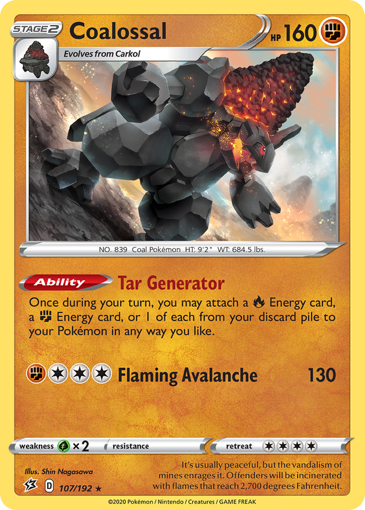 Coalossal (107/192) [Sword & Shield: Rebel Clash] Pokémon