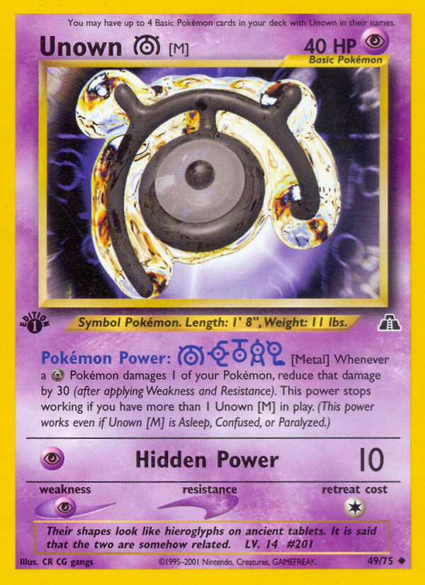 Unown [M] (49/75) [Neo Discovery 1st Edition] Pokémon