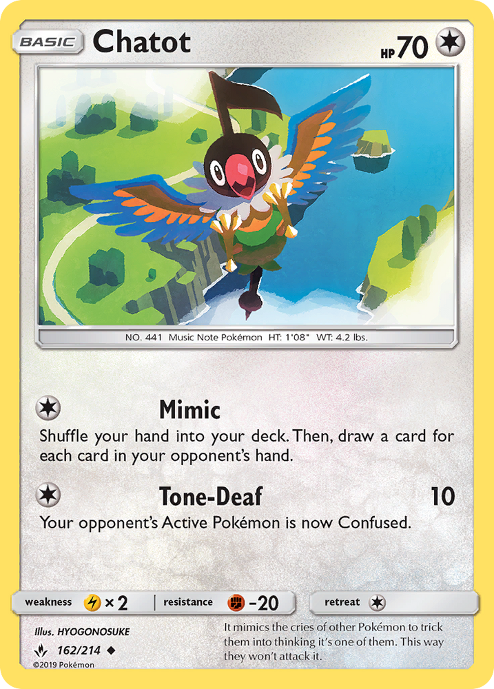 Chatot (162/214) [Sun & Moon: Unbroken Bonds] Pokémon