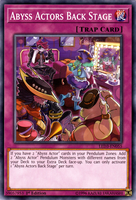 Abyss Actors Back Stage [LED3-EN055] Common Yu-Gi-Oh!