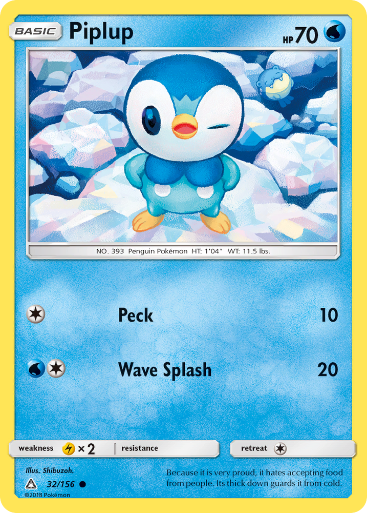 Piplup (32/156) [Sun & Moon: Ultra Prism] Pokémon