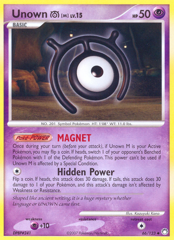 Unown M (66/123) [Diamond & Pearl: Mysterious Treasures] Pokémon