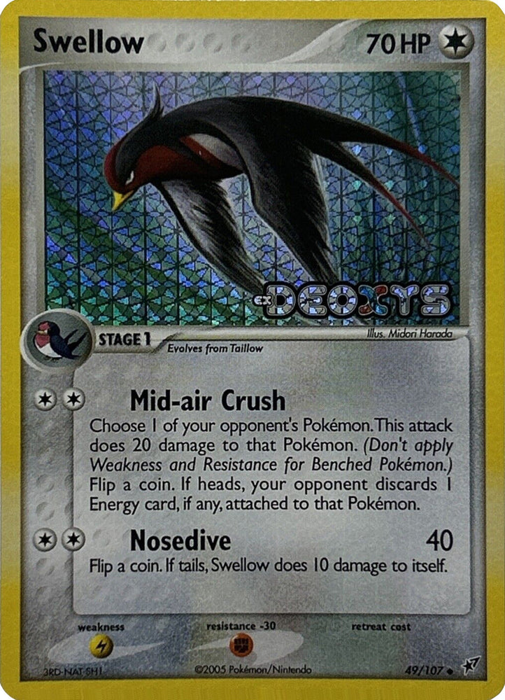 Swellow (49/107) (Stamped) [EX: Deoxys] Pokémon