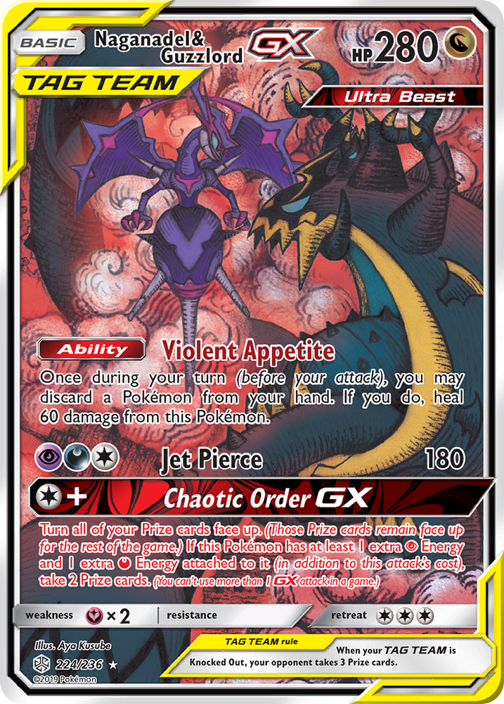 Naganadel & Guzzlord GX (224/236) [Sun & Moon: Cosmic Eclipse] Pokémon
