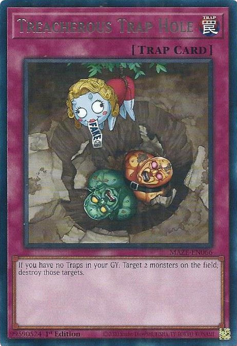Treacherous Trap Hole [MAZE-EN066] Rare Yu-Gi-Oh!