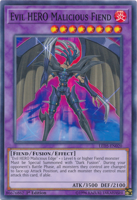 Evil Hero Malicious Fiend [LED5-EN020] Common Yu-Gi-Oh!