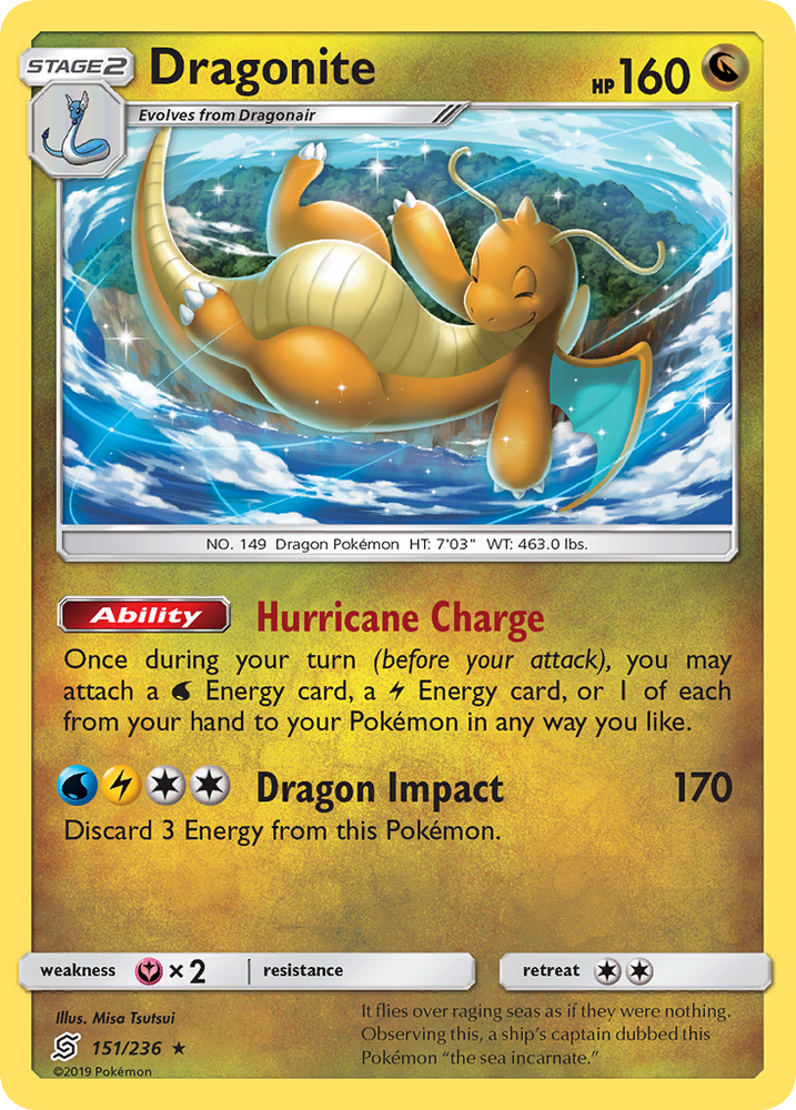 Dragonite (151/236) (Cosmos Holo) [Sun & Moon: Unified Minds] Pokémon