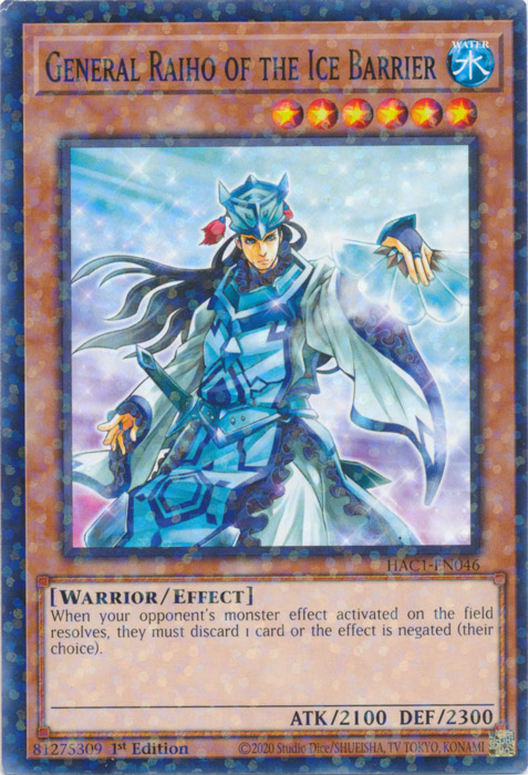 General Raiho of the Ice Barrier (Duel Terminal) [HAC1-EN046] Common Yu-Gi-Oh!