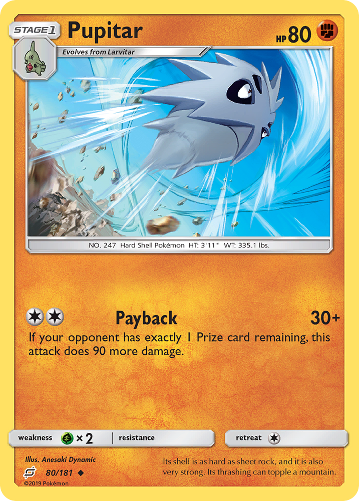 Pupitar (80/181) [Sun & Moon: Team Up] Pokémon