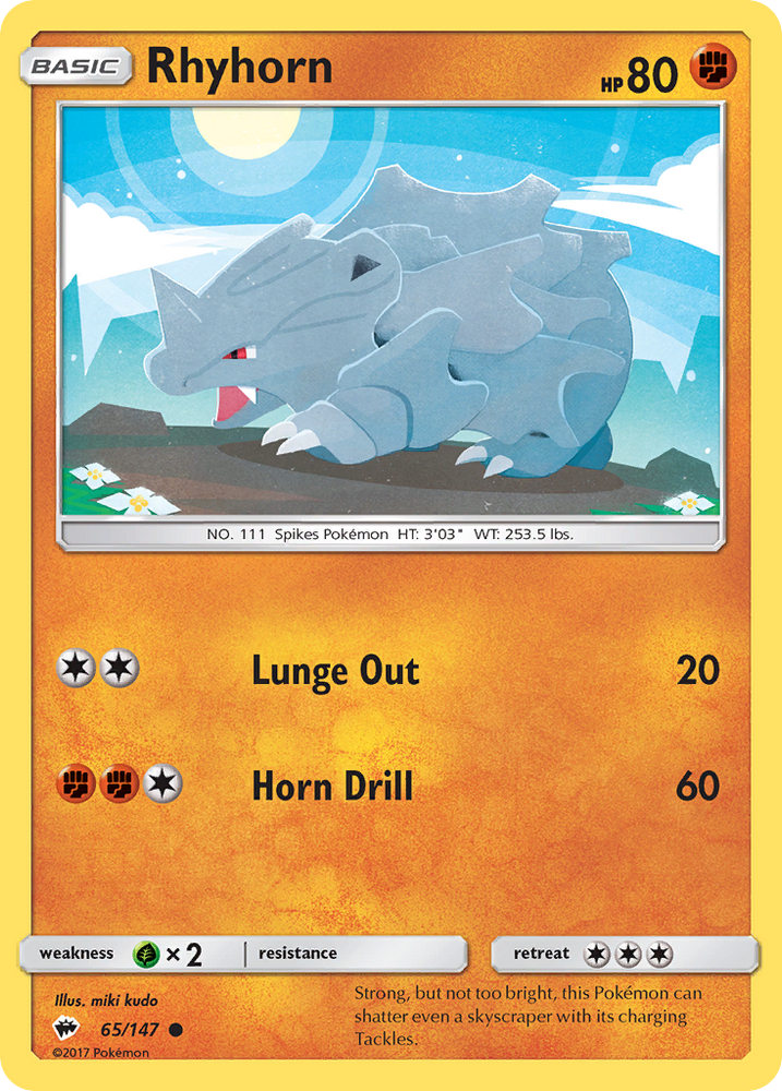 Rhyhorn (65/147) [Sun & Moon: Burning Shadows] Pokémon