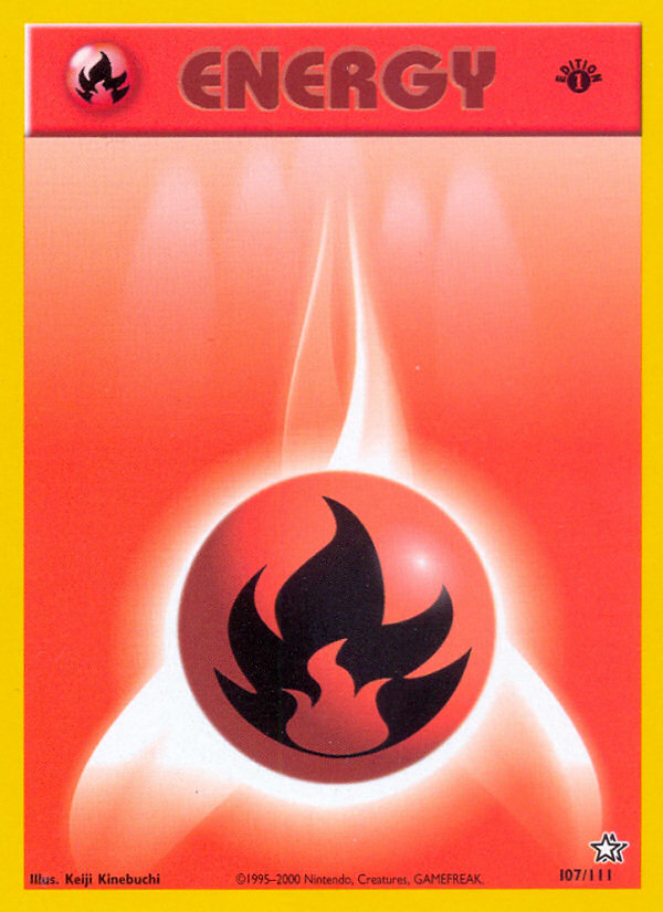 Fire Energy (107/111) [Neo Genesis 1st Edition] Pokémon