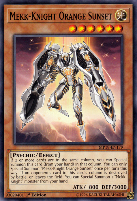 Mekk-Knight Orange Sunset [MP18-EN179] Common Yu-Gi-Oh!