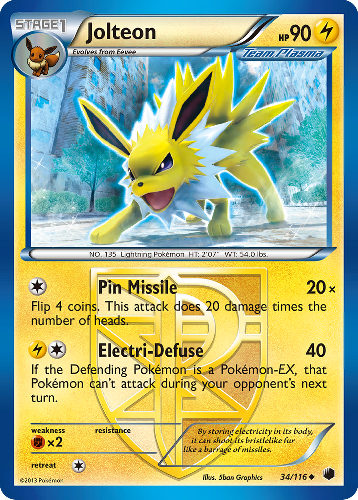 Jolteon (34/116) [Black & White: Plasma Freeze] Pokémon