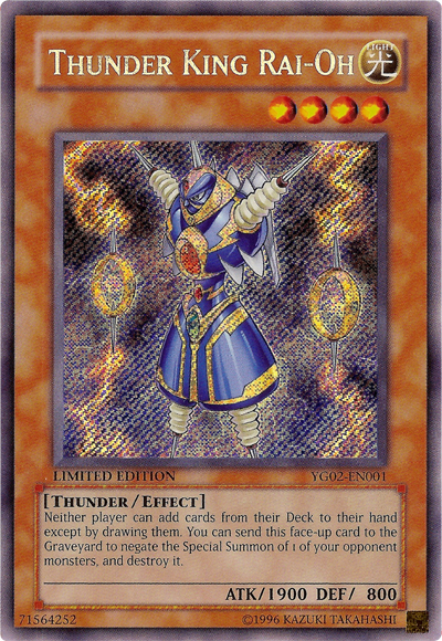 Thunder King Rai-Oh [YG02-EN001] Secret Rare Yu-Gi-Oh!