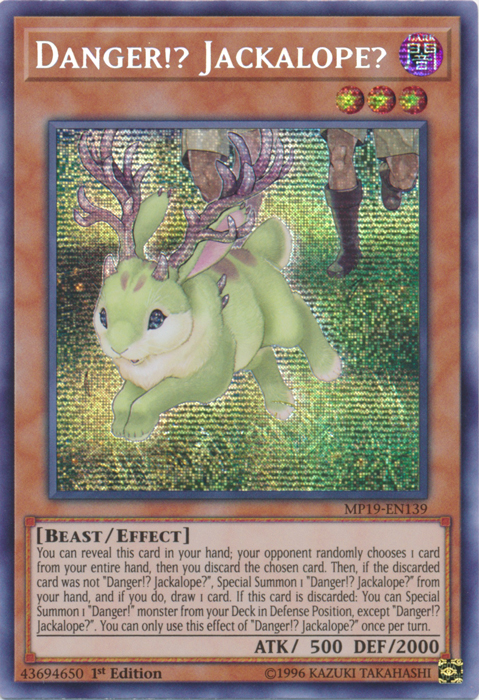 Danger!? Jackalope? [MP19-EN139] Prismatic Secret Rare Yu-Gi-Oh!