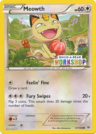 Meowth (67/108) (Build A Bear Workshop Exclusive) [XY: Roaring Skies] Pokémon