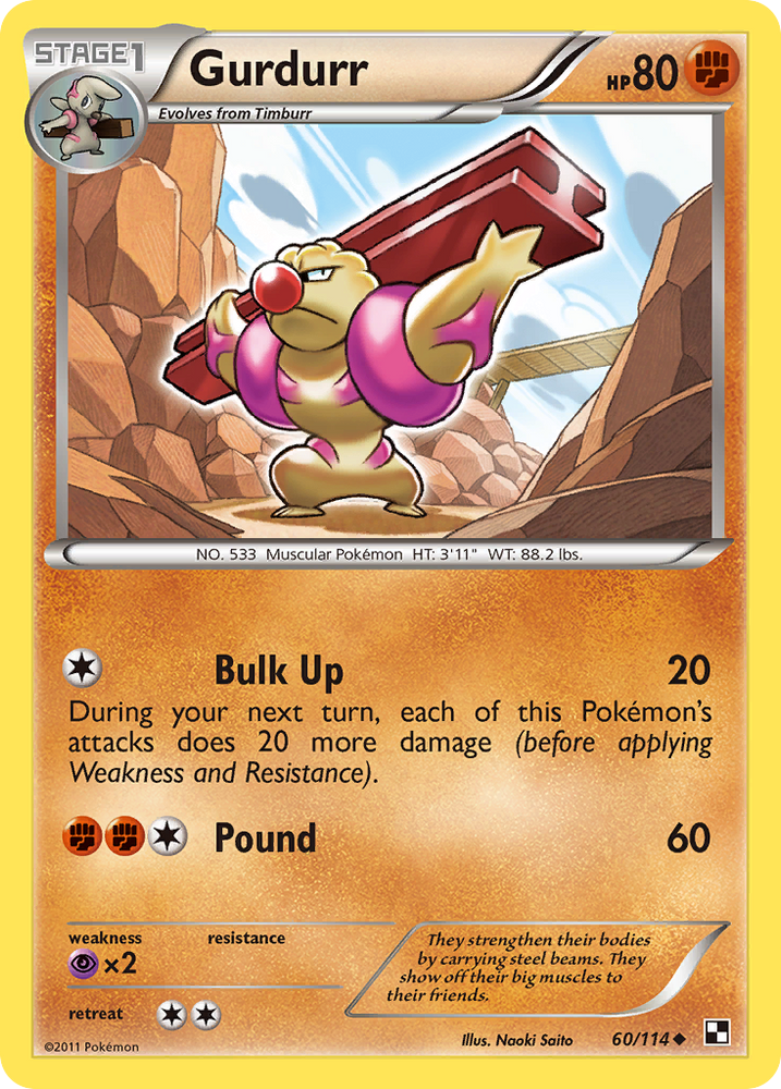 Gurdurr (60/114) [Black & White: Base Set] Pokémon