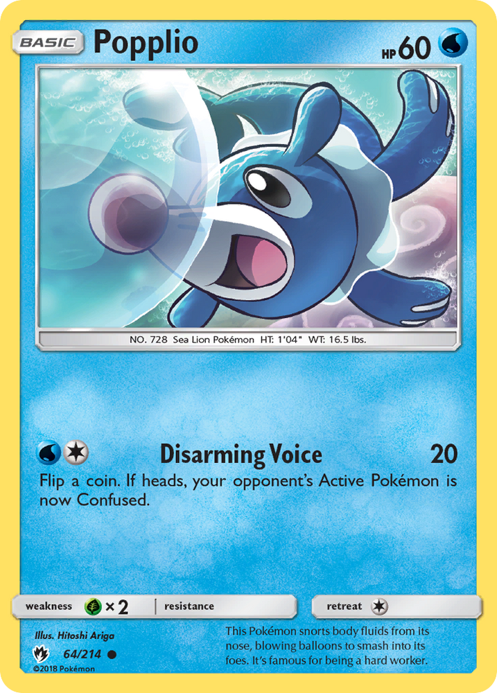 Popplio (64/214) [Sun & Moon: Lost Thunder] Pokémon