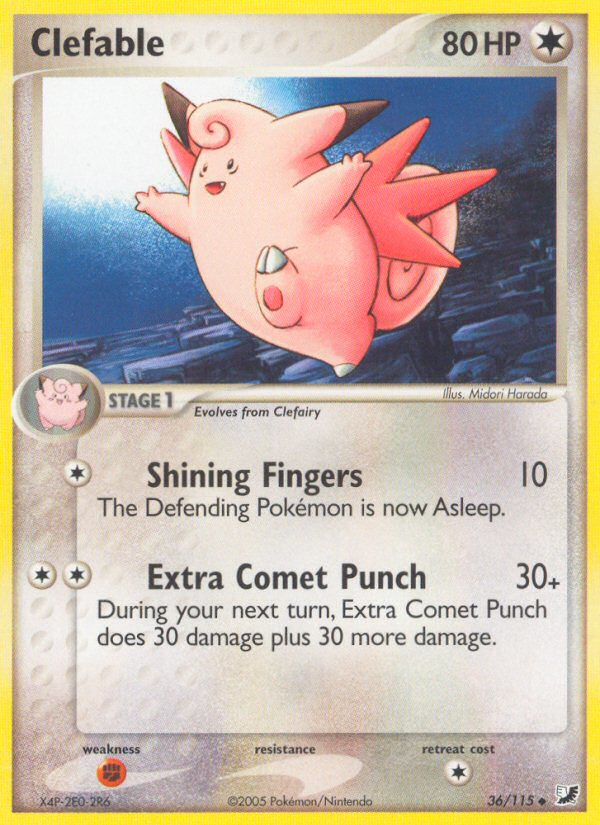 Clefable (36/115) [EX: Unseen Forces] Pokémon