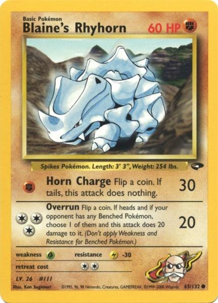 Blaine's Rhyhorn (65/132) [Gym Challenge Unlimited] Pokémon