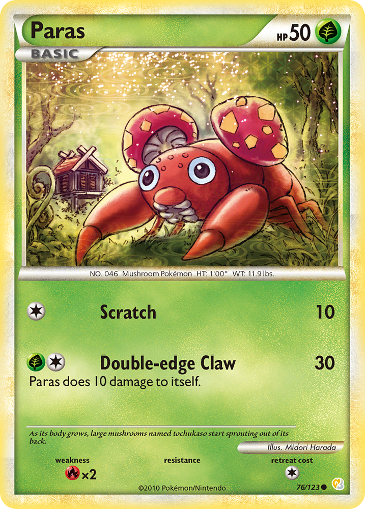 Paras (76/123) [HeartGold & SoulSilver: Base Set] Pokémon