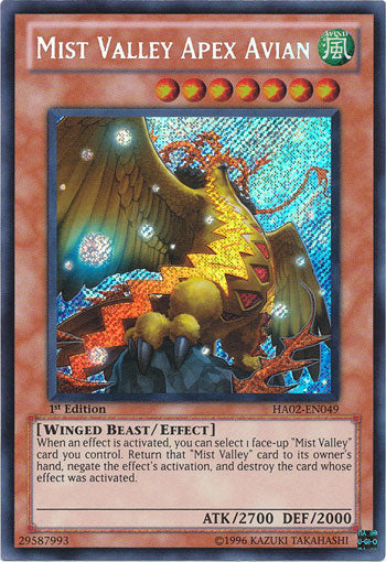 Mist Valley Apex Avian [HA02-EN049] Secret Rare Yu-Gi-Oh!