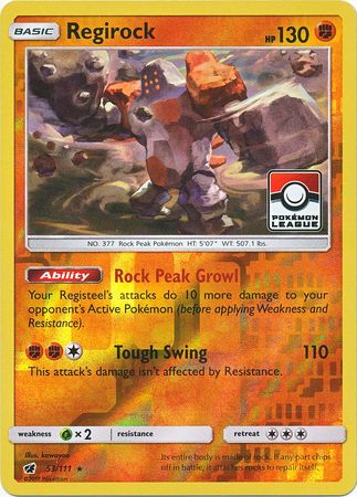 Regirock (53/111) (League Promo) [Sun & Moon: Crimson Invasion] Pokémon