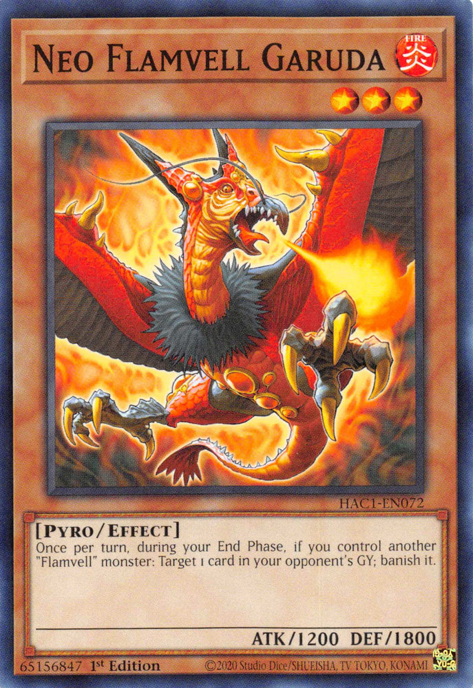 Neo Flamvell Garuda (Duel Terminal) [HAC1-EN072] Parallel Rare Yu-Gi-Oh!