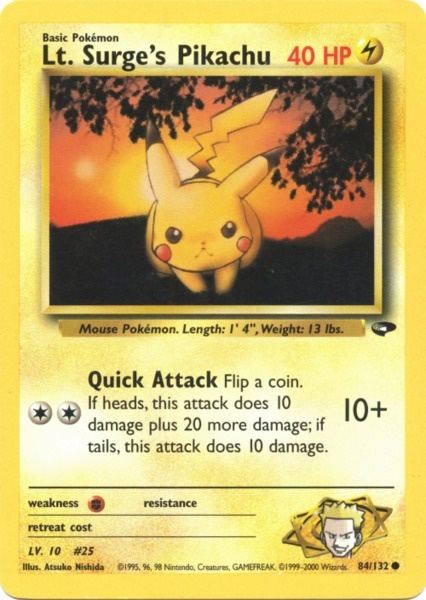Lt. Surge's Pikachu (84/132) [Gym Challenge Unlimited] Pokémon