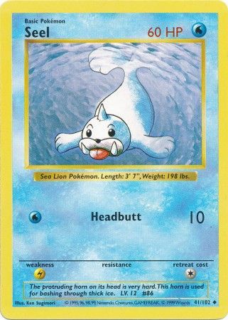 Seel (41/102) [Base Set Shadowless Unlimited] Pokémon