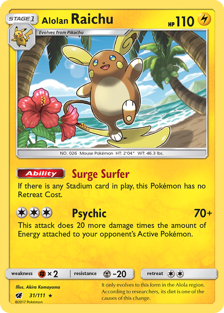 Alolan Raichu (31/111) [Sun & Moon: Crimson Invasion] Pokémon
