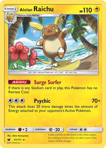 Alolan Raichu (31/111) [Sun & Moon: Crimson Invasion] Pokémon