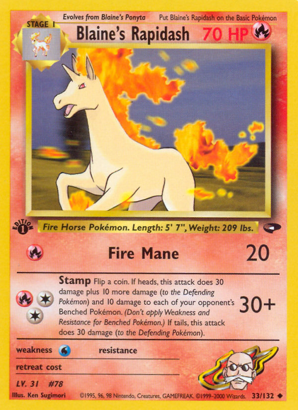 Blaine's Rapidash (33/132) [Gym Challenge 1st Edition] Pokémon