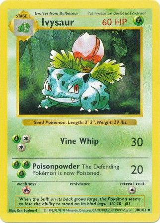Ivysaur (30/102) [Base Set Shadowless Unlimited] Pokémon