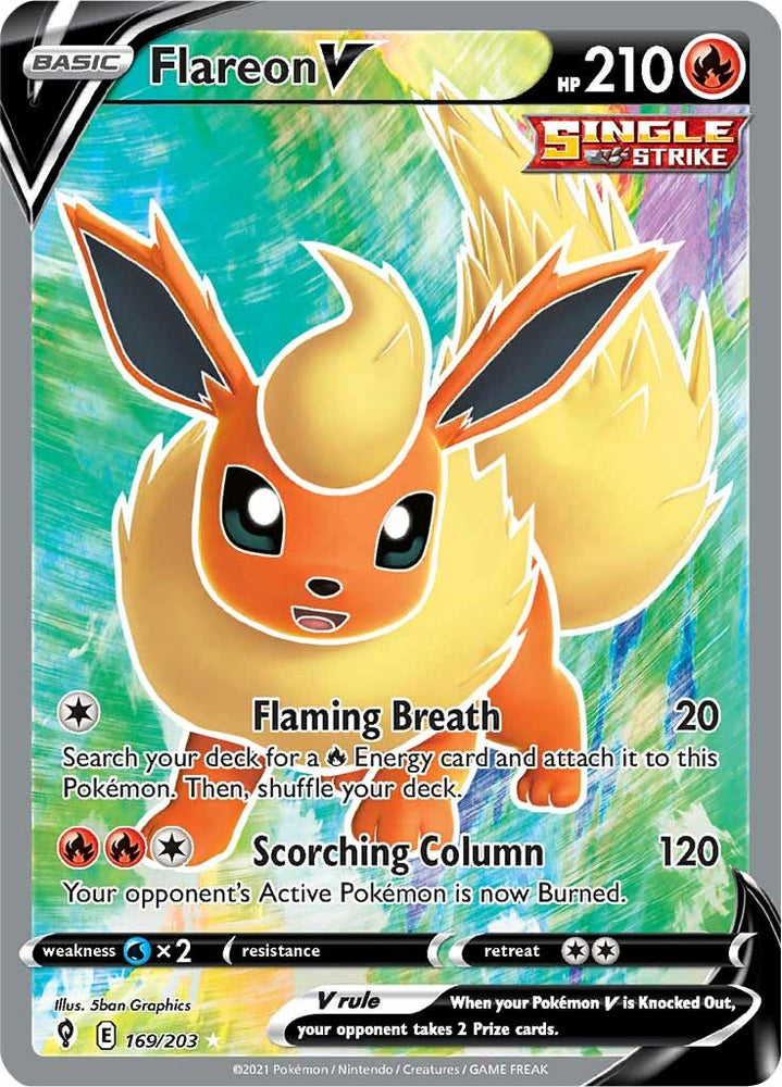 Flareon V (169/203) [Sword & Shield: Evolving Skies] Pokémon