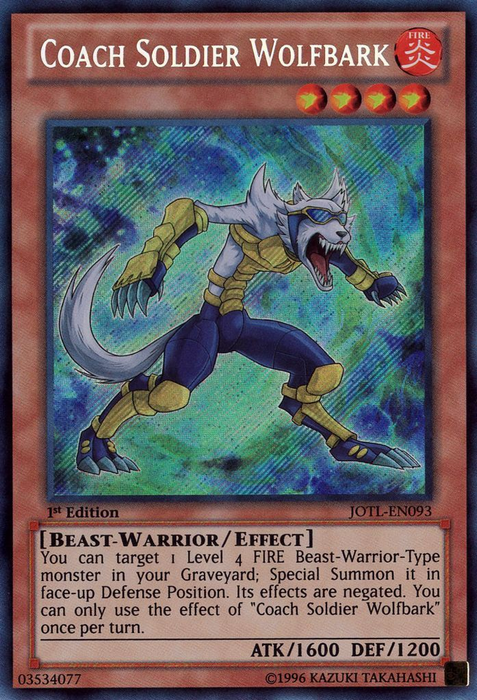 Coach Soldier Wolfbark [JOTL-EN093] Secret Rare Yu-Gi-Oh!