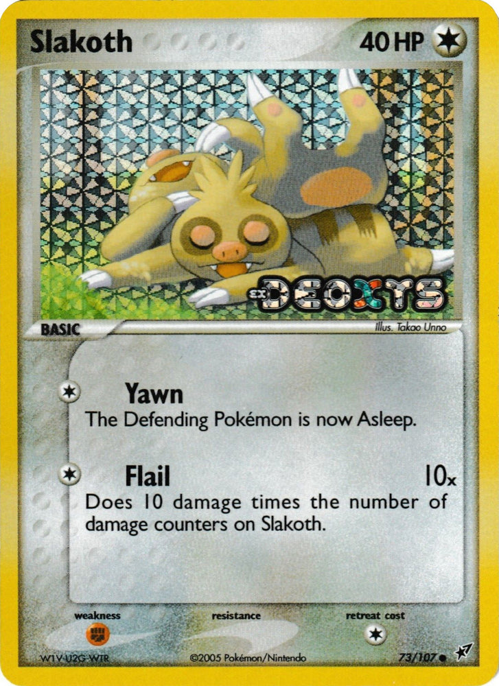 Slakoth (73/107) (Stamped) [EX: Deoxys] Pokémon