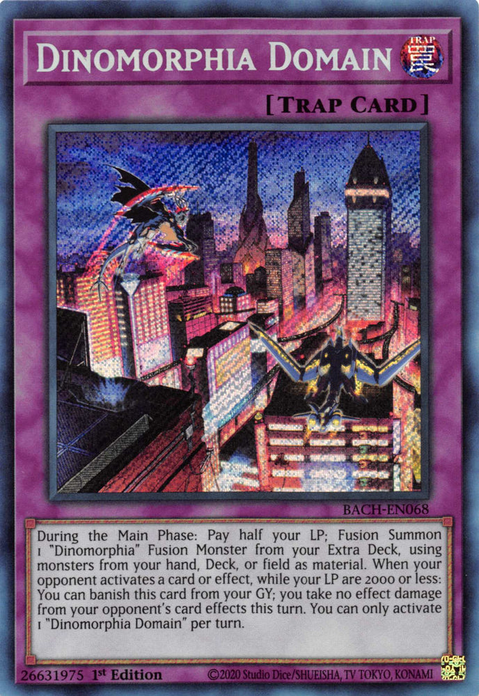 Dinomorphia Domain [BACH-EN068] Secret Rare Yu-Gi-Oh!