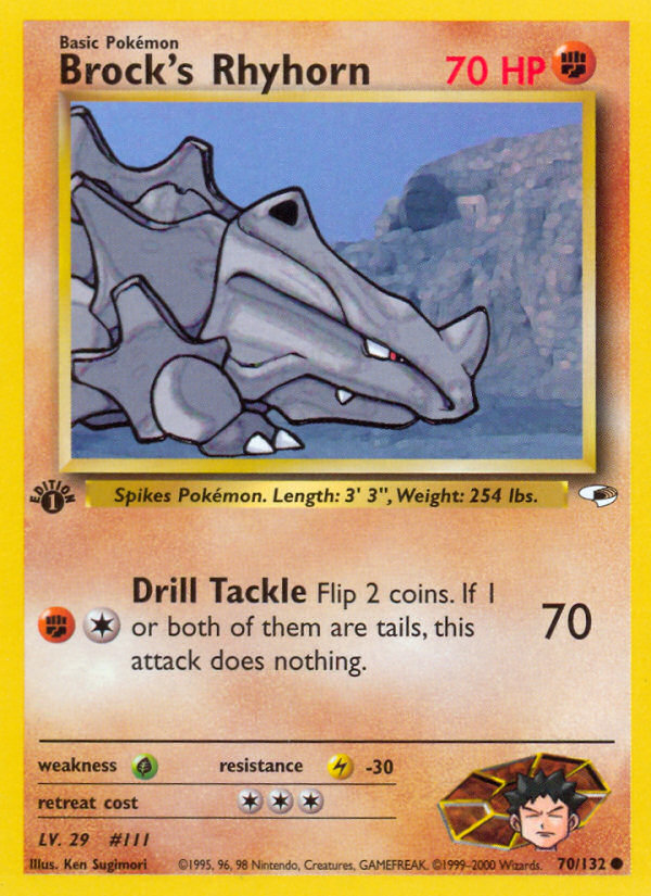 Brock's Rhyhorn (70/132) [Gym Heroes 1st Edition] Pokémon